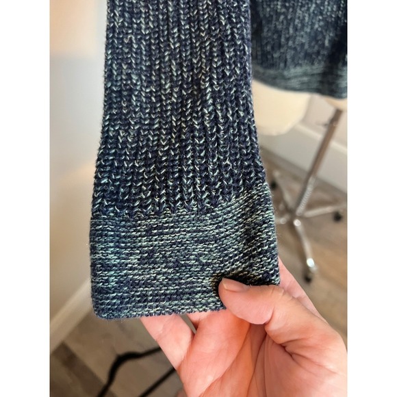 Christopher & Banks Womens Blue Green Heathered Knit Jacket Cardigan Size L - Picture 3 of 7